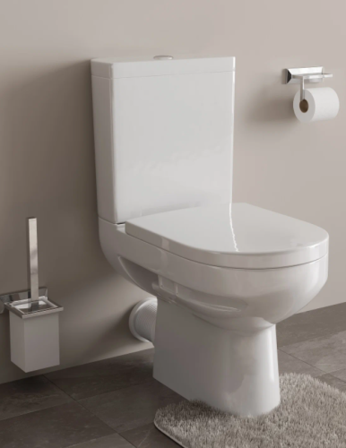 Унитаз-компакт W103 GESSO горизонтальный выпуск, 2 уровневая арматура, крышка дюропласт